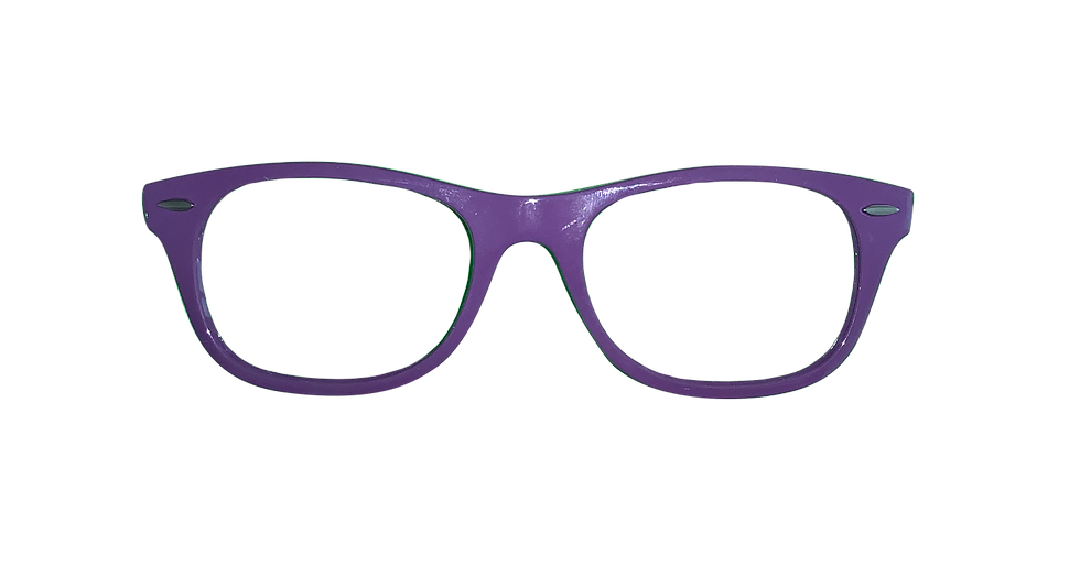 Foto de gafas violetas.